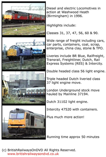 Locomotives in action Washwood Heath 1996 - Railway DVD