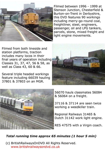 Locomotives in action at Burton-on-Trent & Chesterfield 1996 - 1999 - Railway DVD